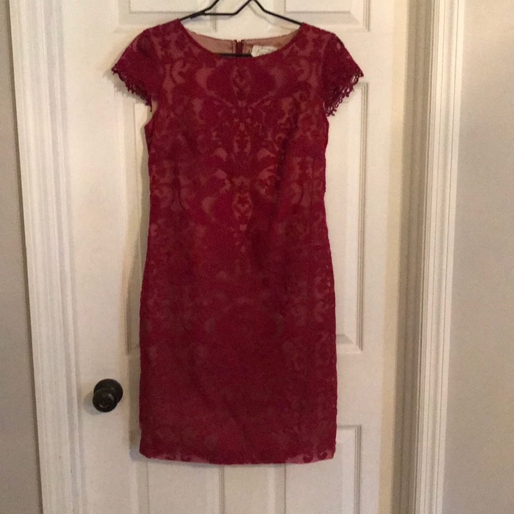 Red lace cocktail dress
